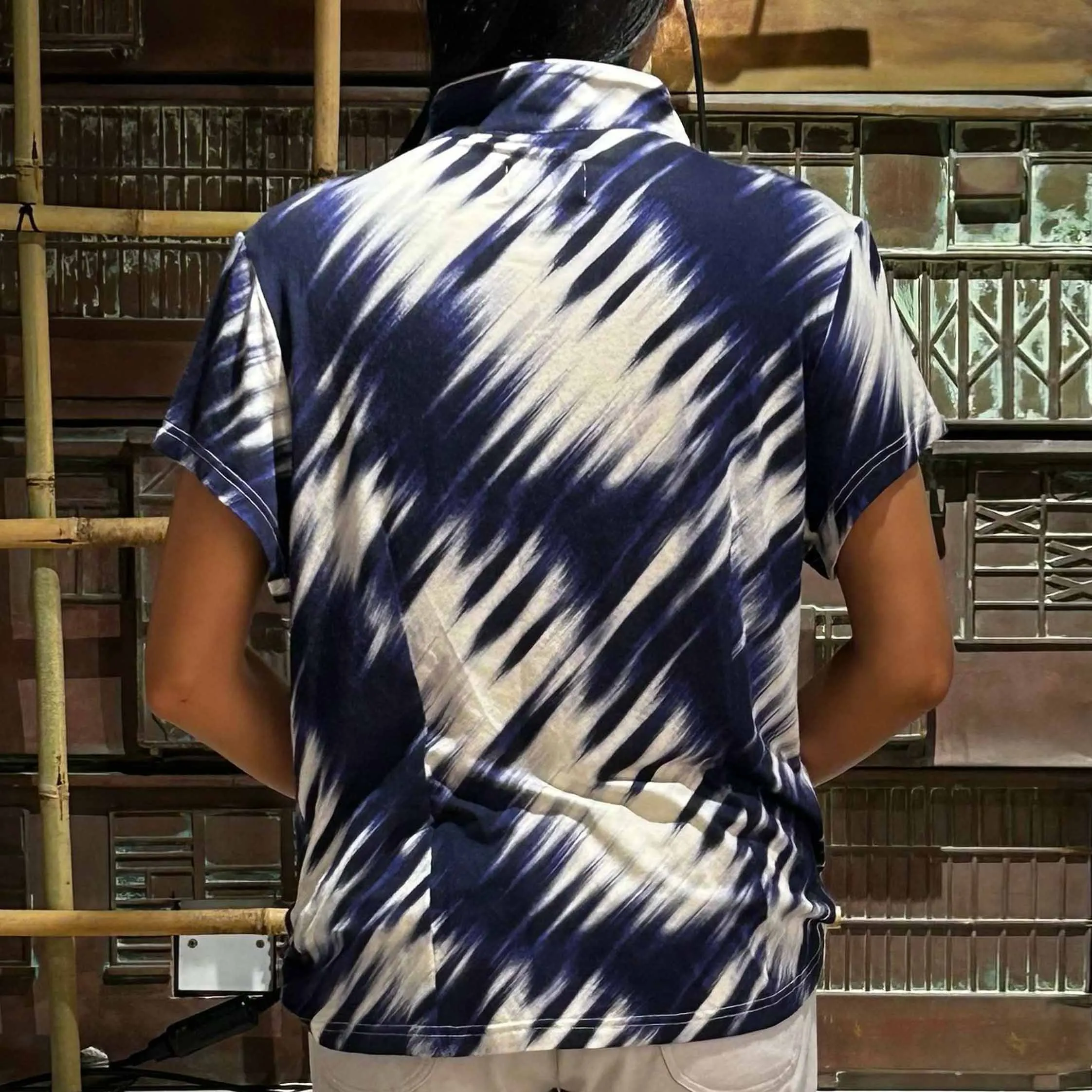 Mui Jai Top, Brush Stroke, Navy