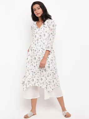 Multi Floral Asymmetric Hem Kurta