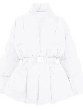 Neutral Puffer Collar Buckle Jacket