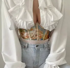 Painting Print Underbust Corset Top
