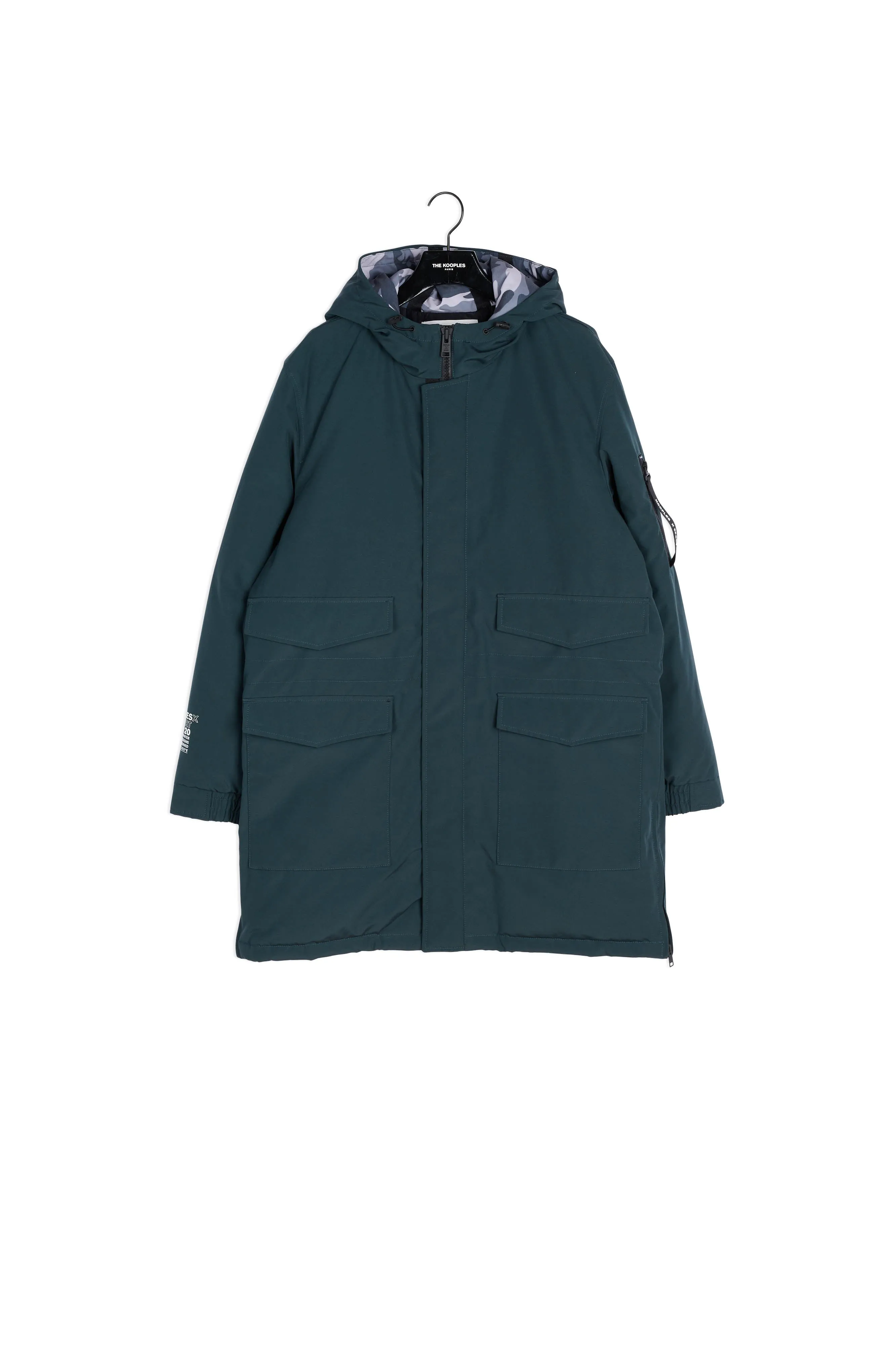 Parka coton vert bouteille à patch