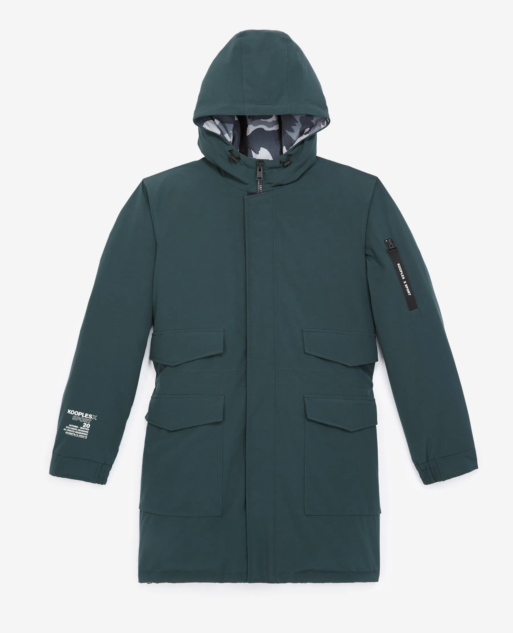 Parka coton vert bouteille à patch