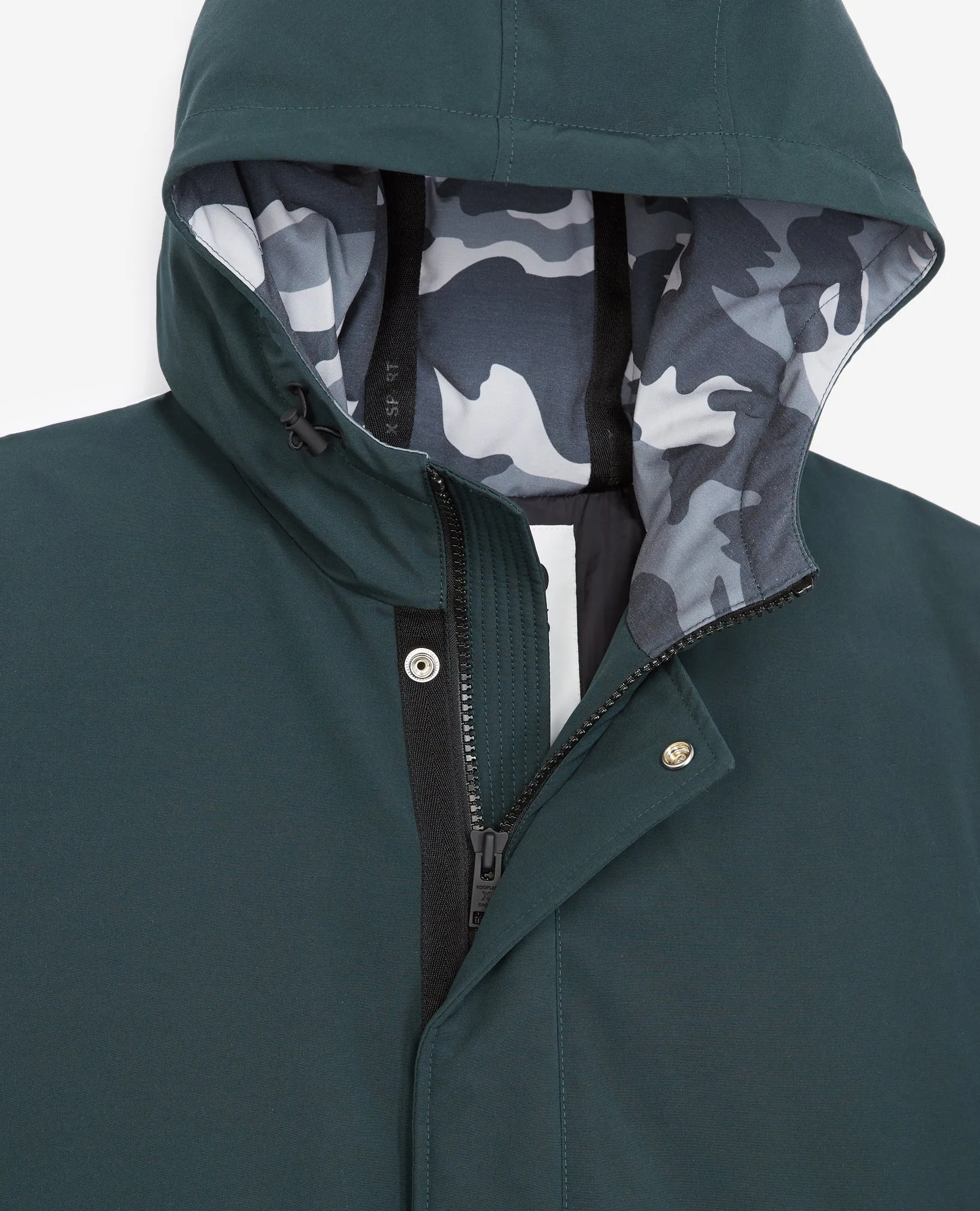 Parka coton vert bouteille à patch