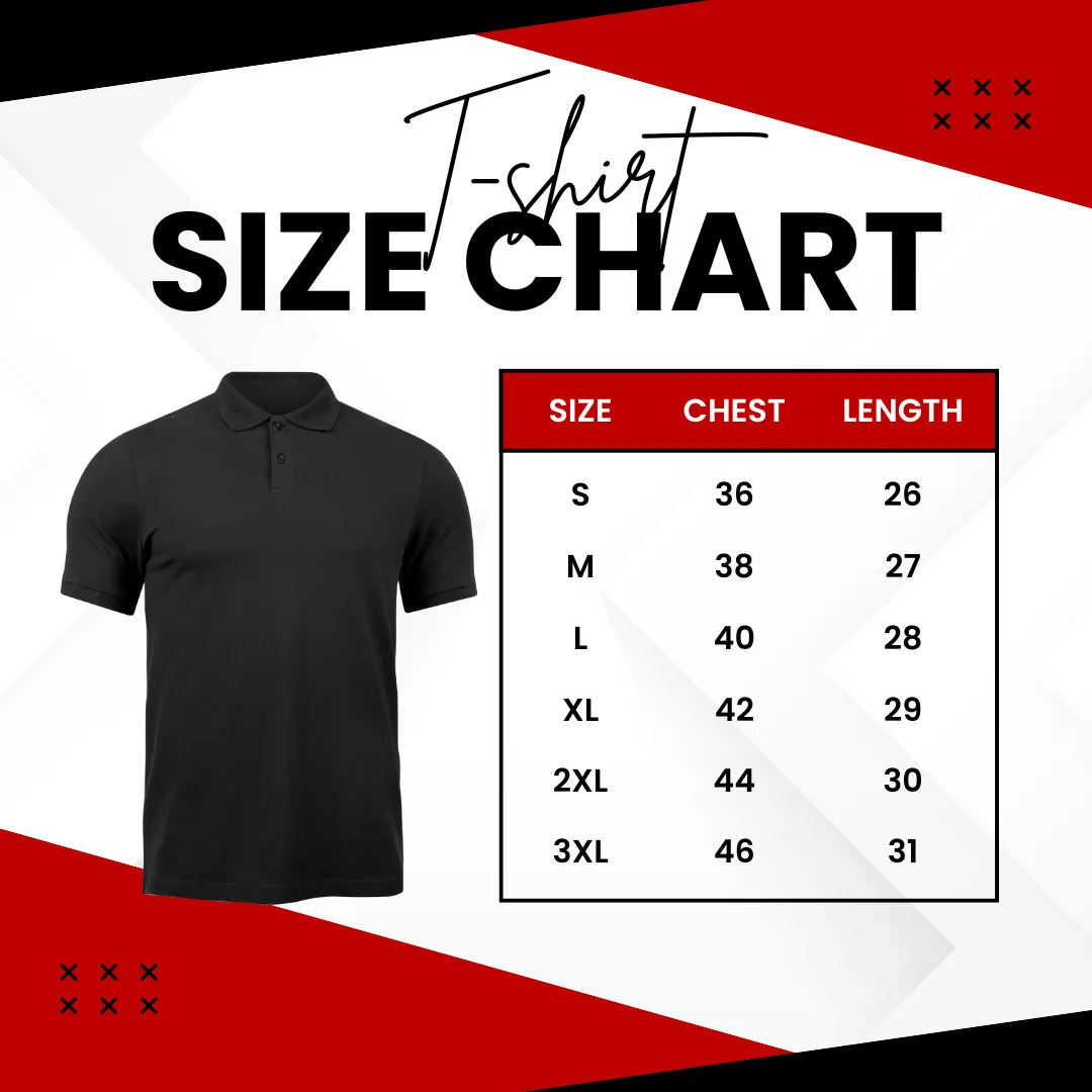 Red white with Black Polo T-Shirt