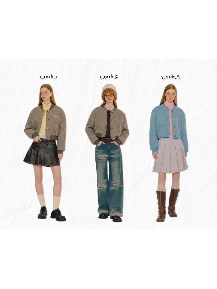 Retro versatile baseball jacket thick jacket【s0000004316】