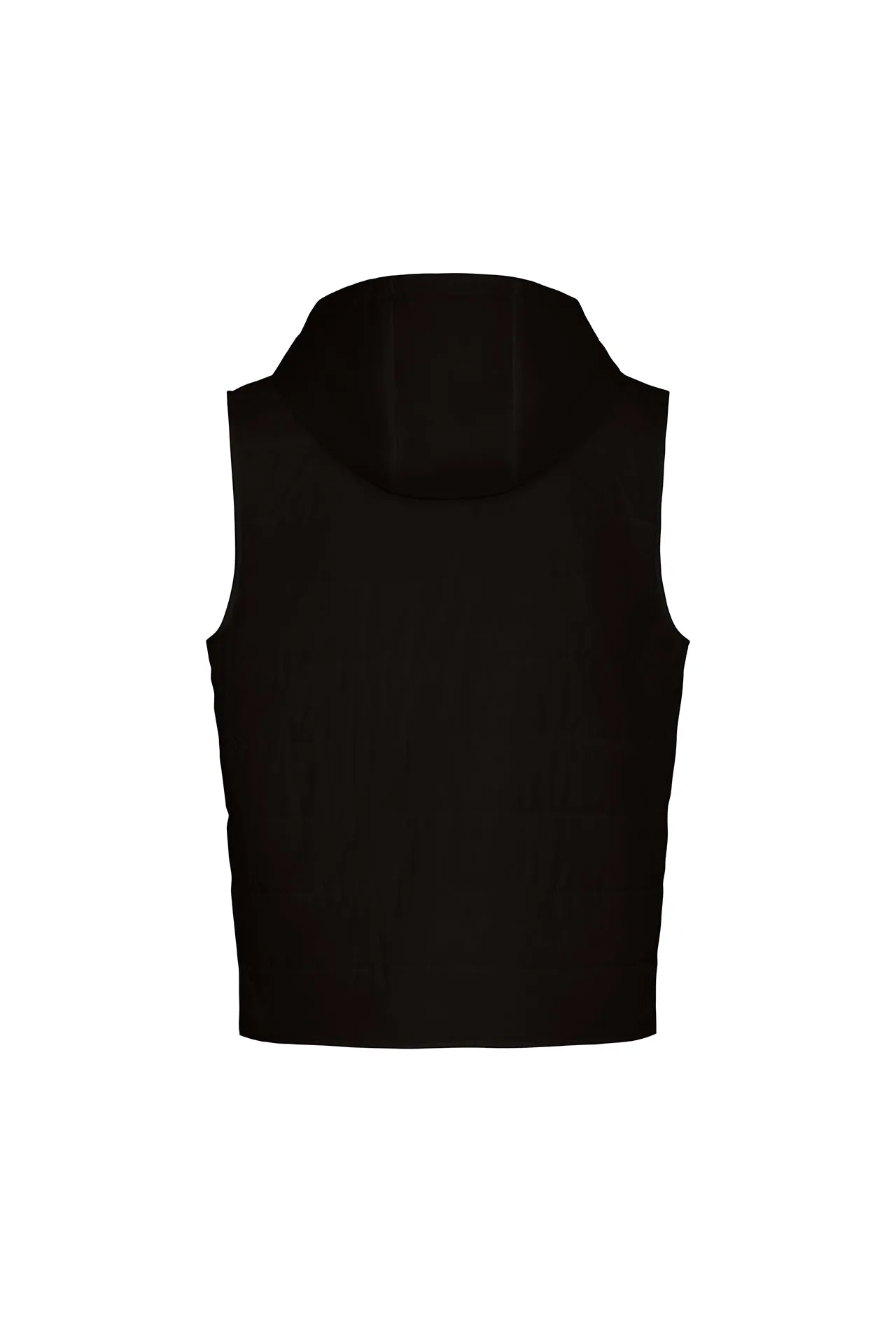 Reversible Nylon and Cotton Zip Vest in Black
