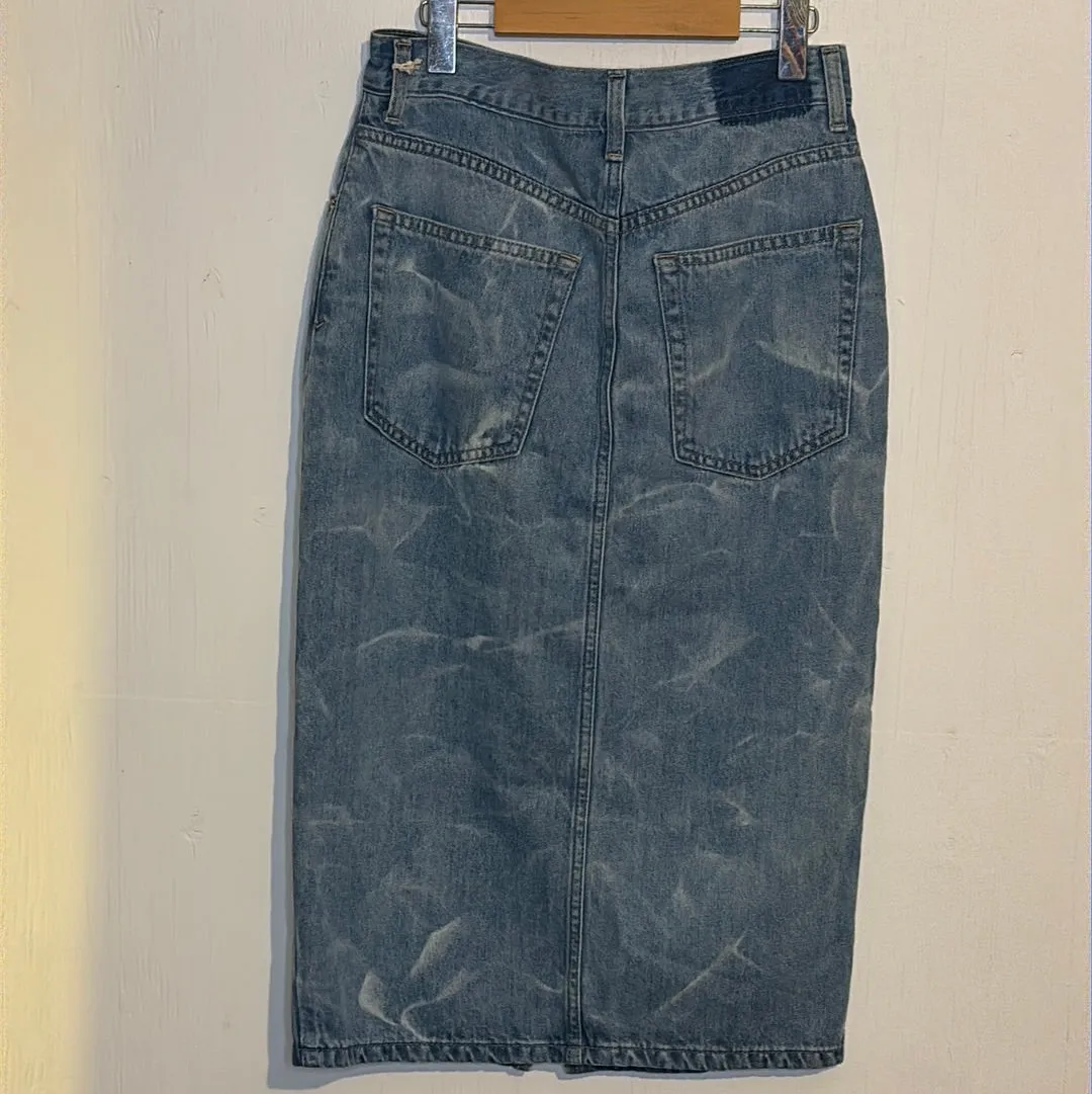(RR3018) Etica Denim Zip Pencil Skirt