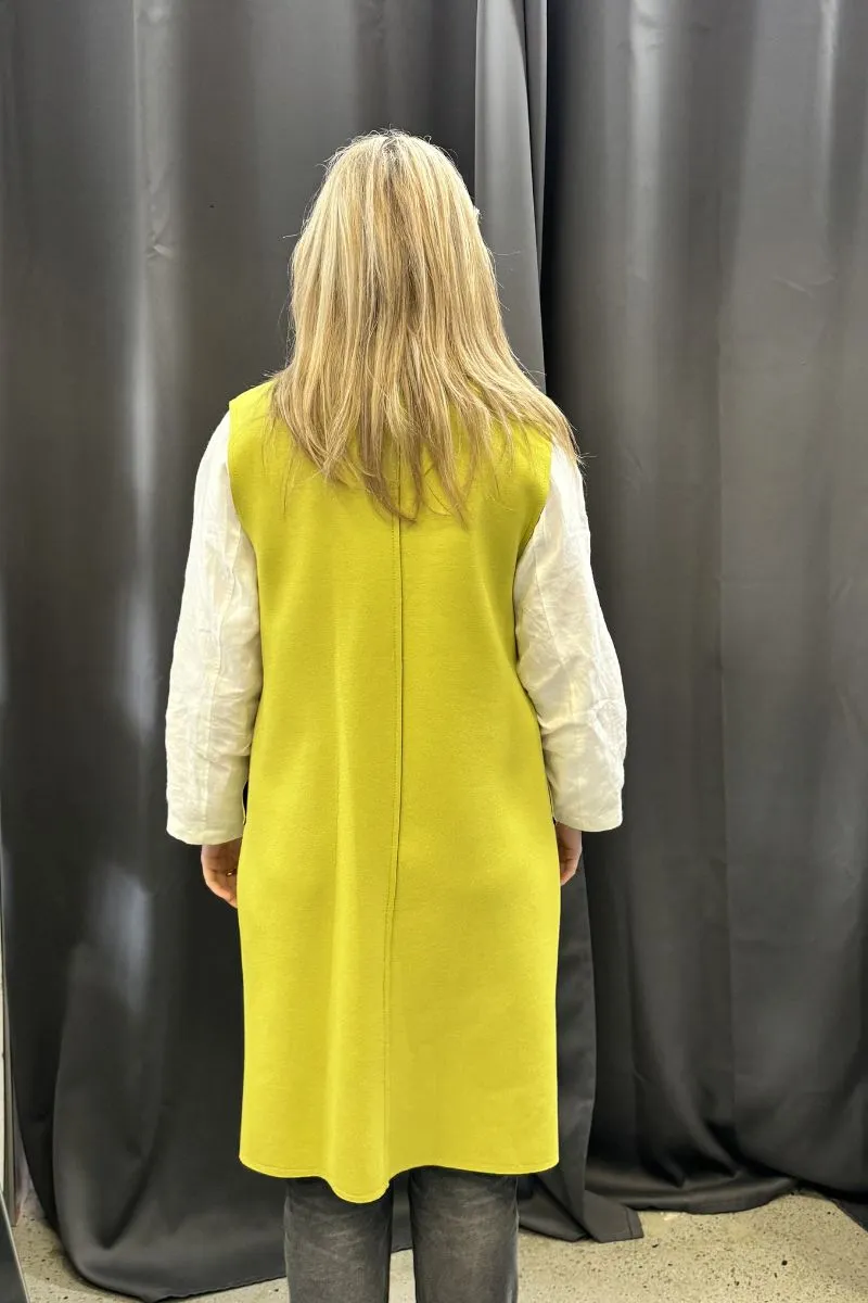 Scuba Long Gilet in Black/Avocado W23506 by Peruzzi