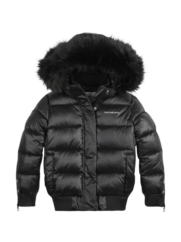 Shadow Metallic Jacket Fur Hood
