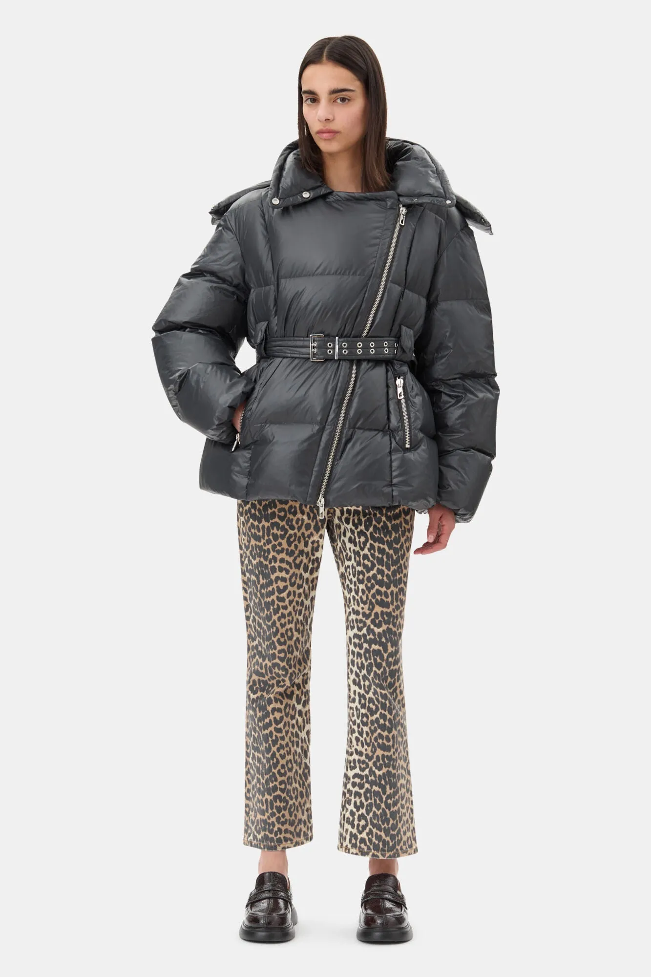 Shiny Nylon Puffer Jacket