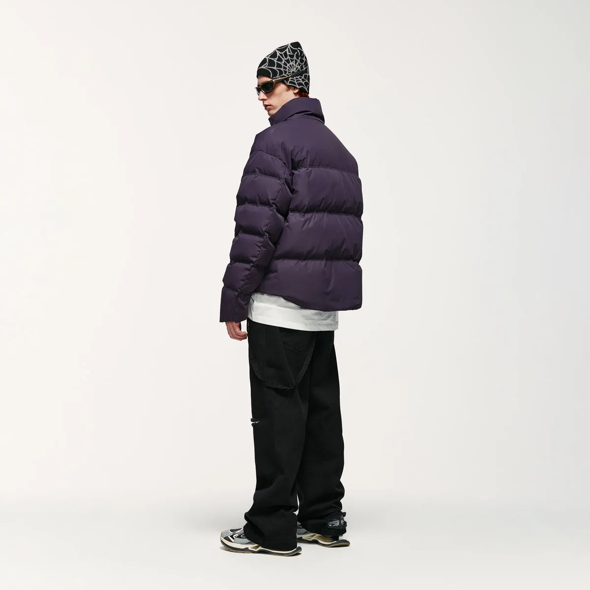 Short Puffer Jacket in Dark Purple