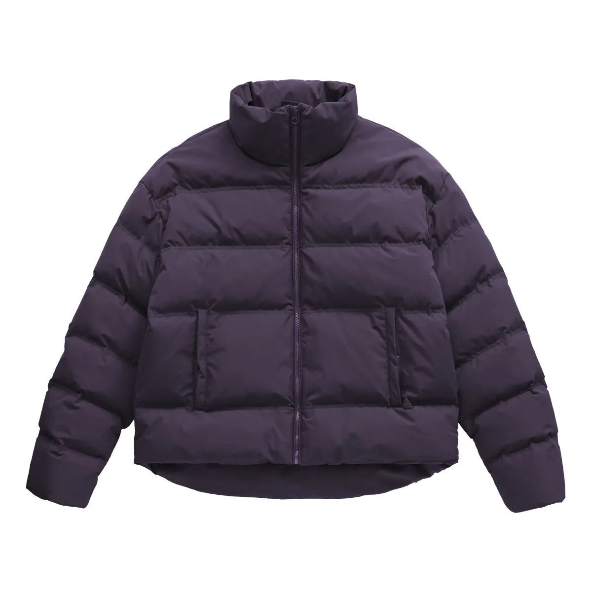 Short Puffer Jacket in Dark Purple