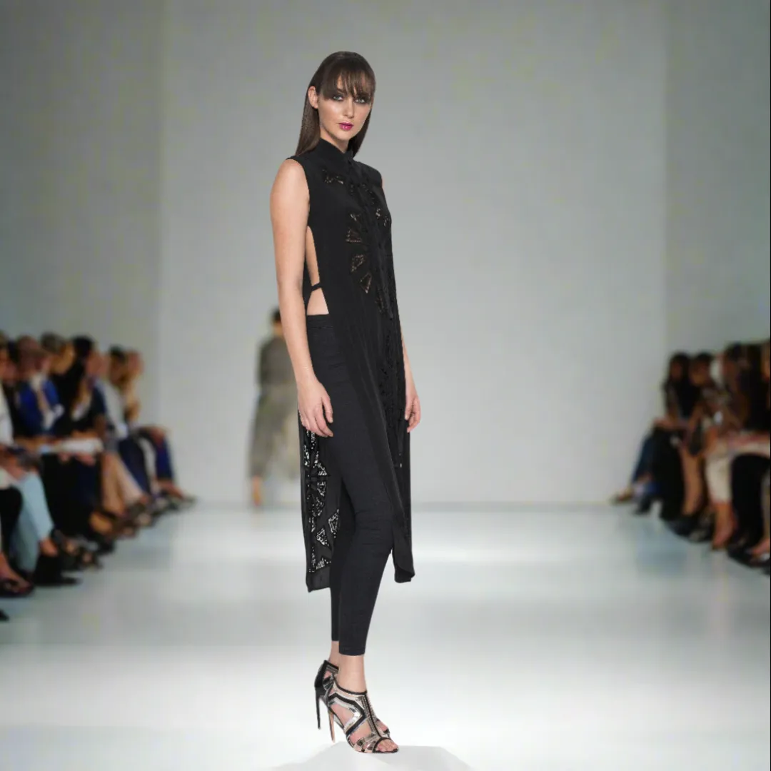 Silk Maxi Shirt with Hand Cut-Out's