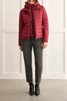 Tribal  Fall/Winter 2023-1454O/3789- Removable Hood Puffer Jacket-Tibetan Red