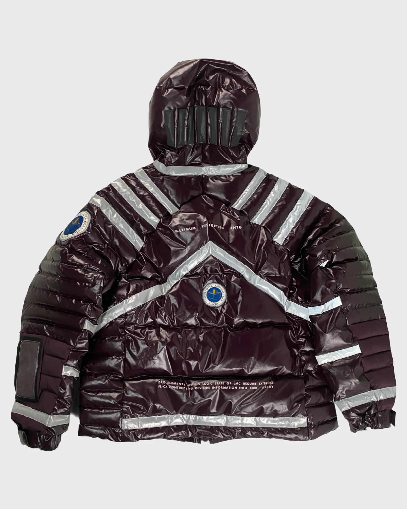 Undercover AW18 2001 Space Odyssey puffer jacket in maroon SZ:3