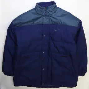 Vintage Nike Parka Coat Jacket Size Large Blue 90s