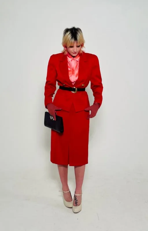 Vintage Red Windsmoor Suit