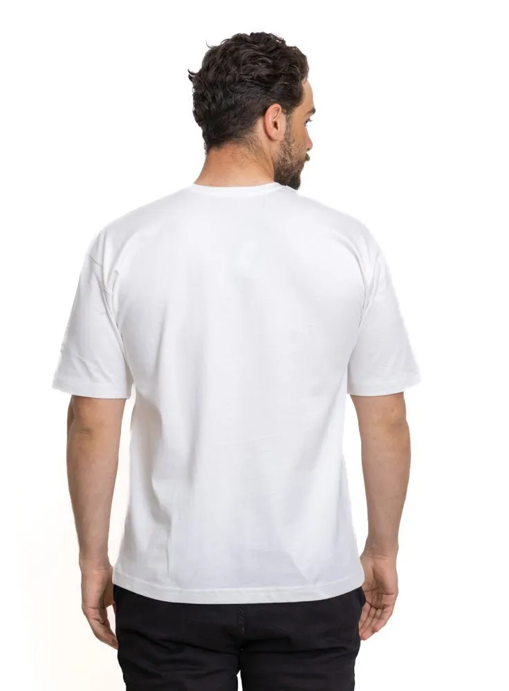 White Over Size Round T-Shirt