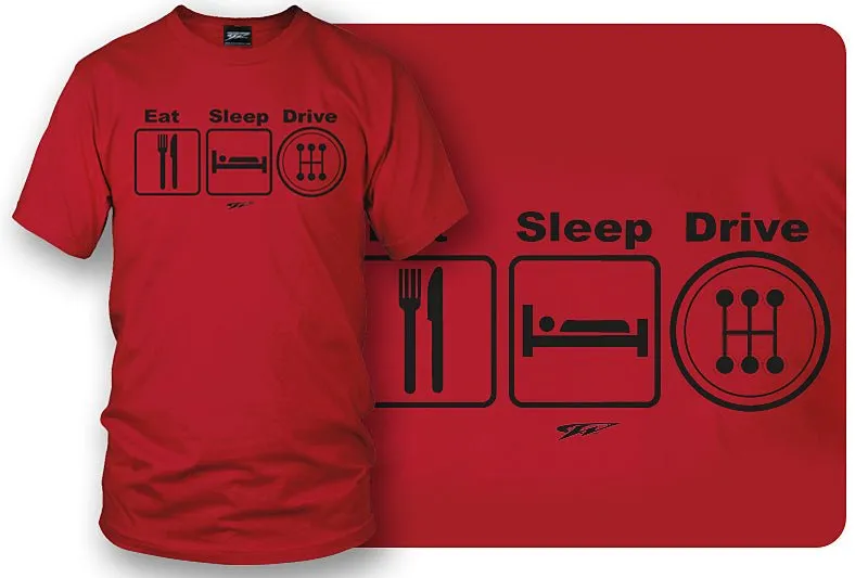 Wicked Metal - Eat Sleep Drive Stick, Red shirt